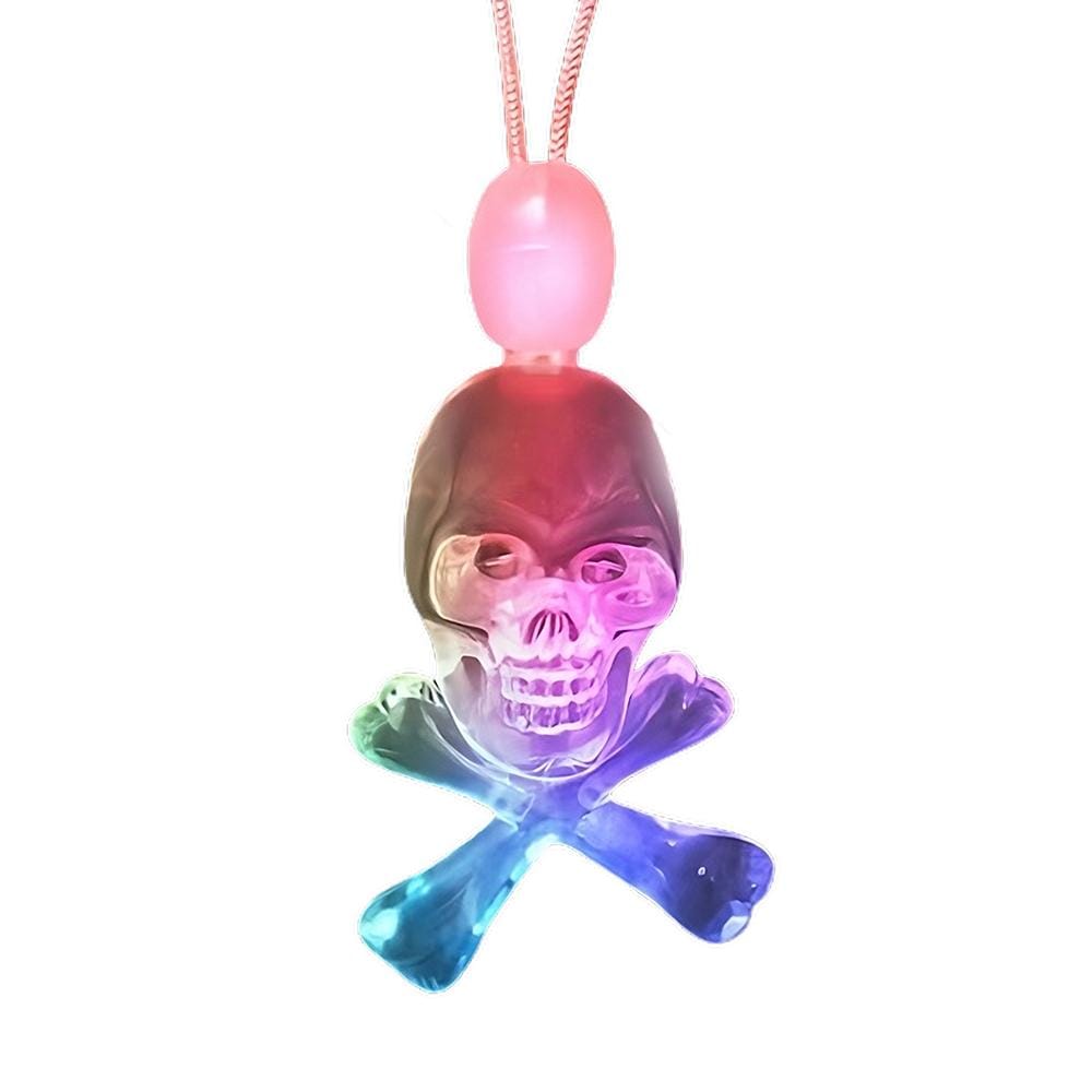 Light Up Acrylic Pirate Skull and Crossbones Charm Necklace All Products Light Up Acrylic Pirate Skull and Crossbones Charm Necklace All Products