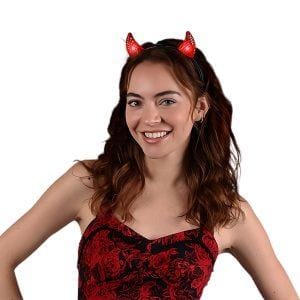 Light Up Crystal Prism Devil Horns Red Light Up Crystal Prism Devil Horns Red