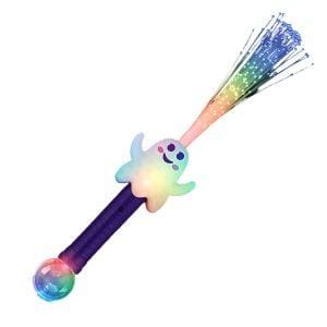 Light Up Multicolored Fiber Optic Ghost Wand with Crystal Ball