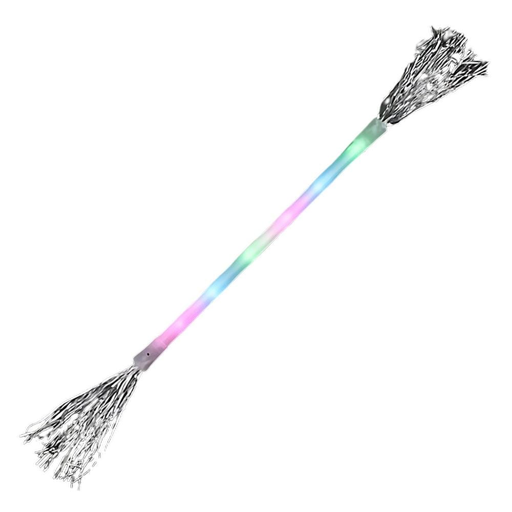Light Up Twirling Baton Wand with Silver Tinsel All Products Light Up Twirling Baton Wand with Silver Tinsel All Products 2
