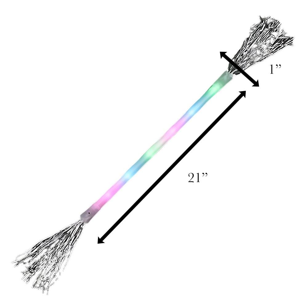 Light Up Twirling Baton Wand with Silver Tinsel All Products Light Up Twirling Baton Wand with Silver Tinsel All Products 3