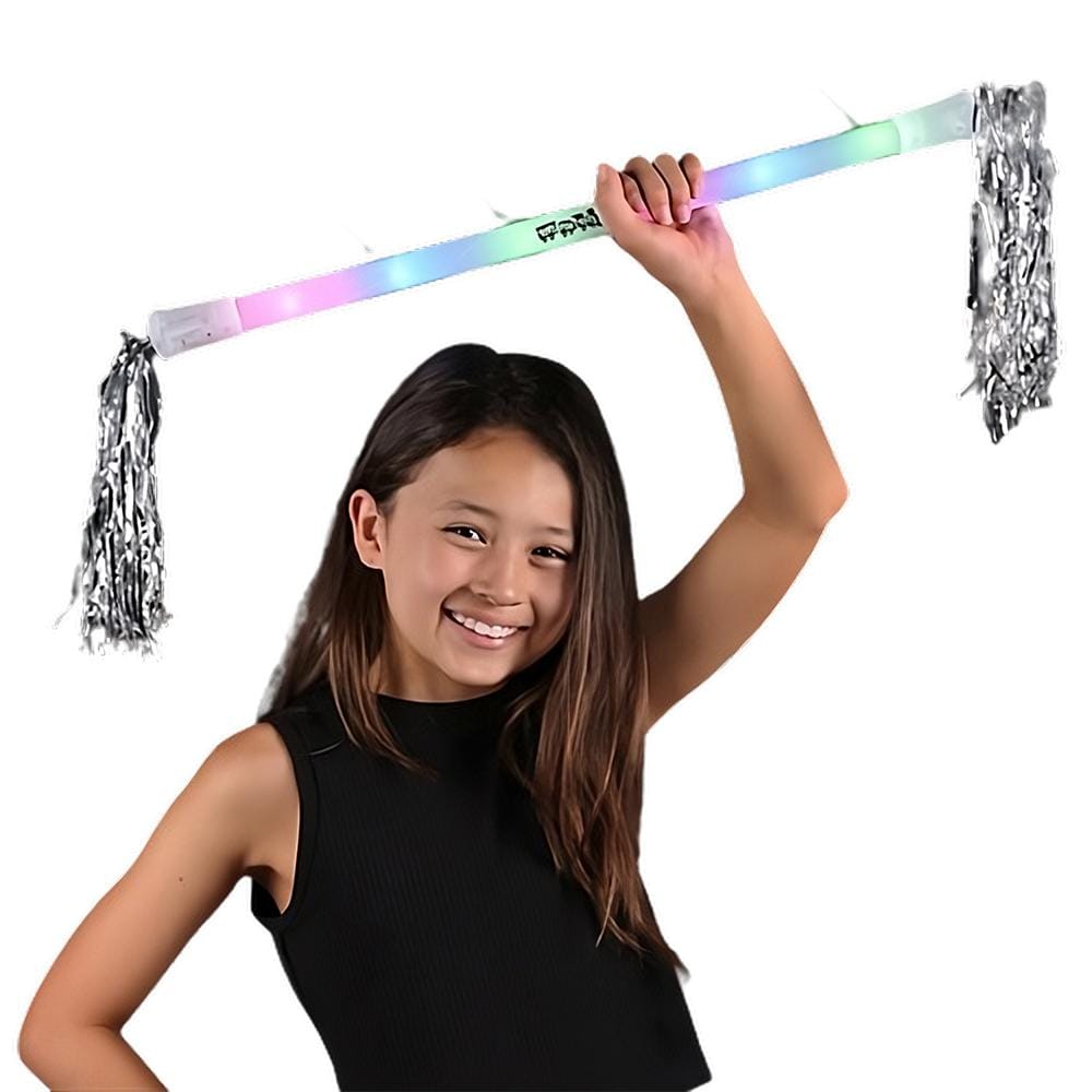 Light Up Twirling Baton Wand with Silver Tinsel All Products Light Up Twirling Baton Wand with Silver Tinsel All Products
