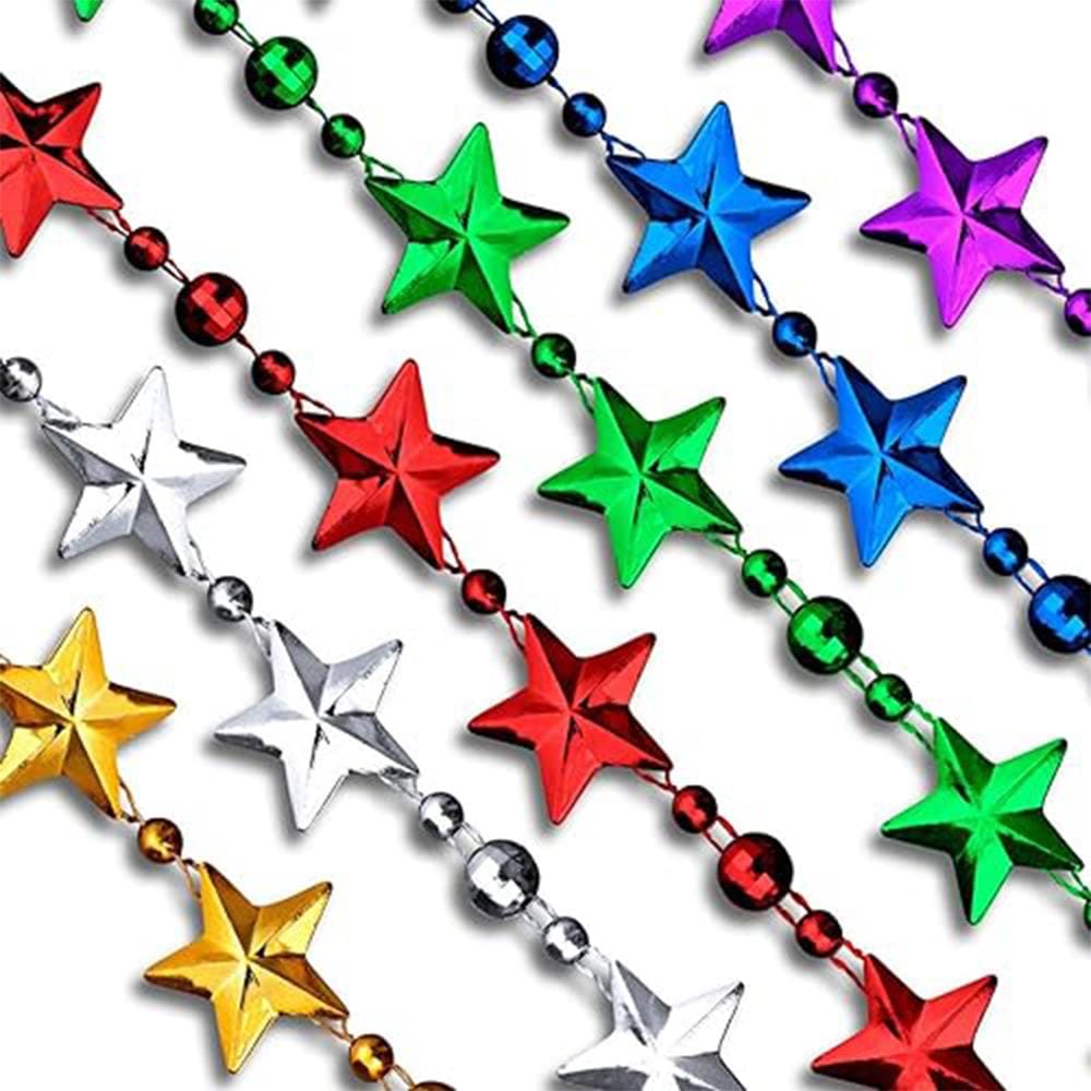Unlit Assorted Metallic Happy New Year Star Beads Necklace Pack of 12 All Products Unlit Assorted Metallic Happy New Year Star Beads Necklace Pack of 12 All Products 4