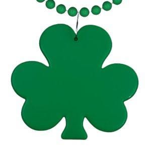 Pack of 12 Unlit Shamrock Charm St Patricks Medallion Green Beaded Necklace Pack of 12 Unlit Shamrock Charm St Patricks Medallion Green Beaded Necklace