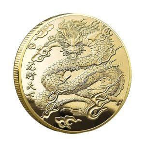 Lucky Chinese Dragon Lunar New Year Fortune Gold Coin Lucky Chinese Dragon Lunar New Year Fortune Gold Coin