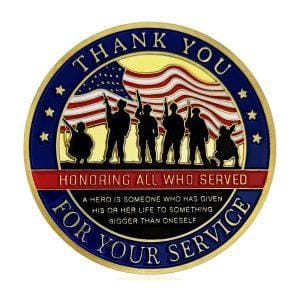 Thank you for Your Service Honor the Veterans Gold Plated Appreciation Coin Thank you for Your Service Honor the Veterans Gold Plated Appreciation Coin