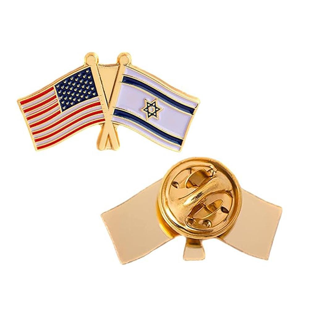 Unlit United States of America and Israel Flags Patriotic Enamel Body Lapel Pin 4th of July Unlit United States of America and Israel Flags Patriotic Enamel Body Lapel Pin 4th of July 4
