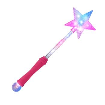 Crystal Star Wand with Opaque Pink Handle 2 Inch Glow Sticks