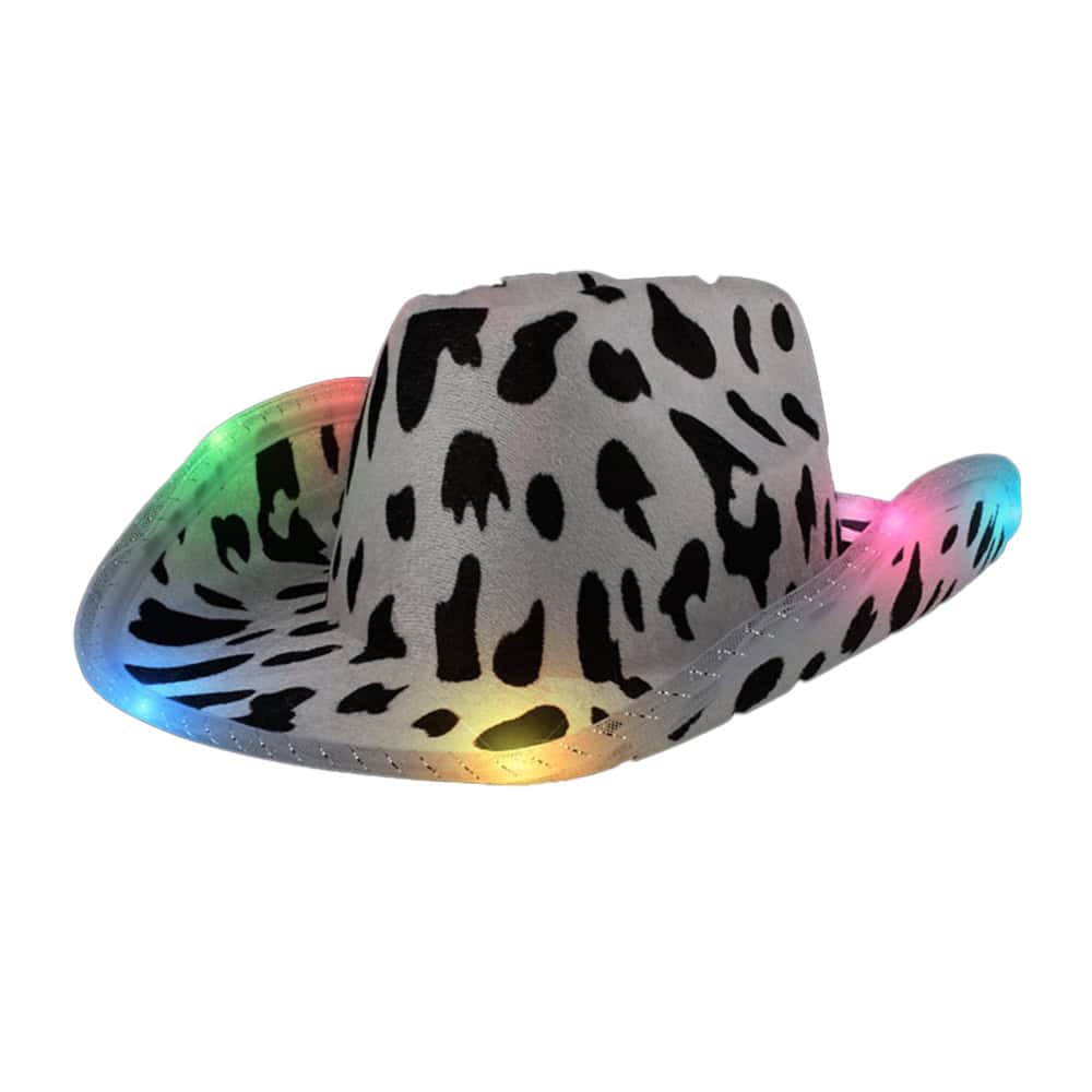Light Up Cow Print Cowboy Hat All Products Light Up Cow Print Cowboy Hat All Products 3
