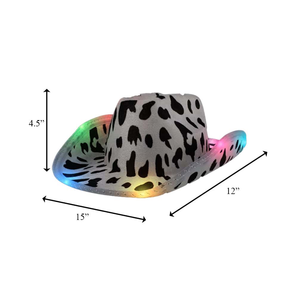 Light Up Cow Print Cowboy Hat All Products Light Up Cow Print Cowboy Hat All Products 4