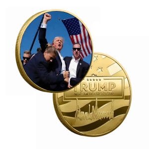 Battle Cry MAGA Donald Trump Rally Commemorative Gold Plated Coin Battle Cry MAGA Donald Trump Rally Commemorative Gold Plated Coin