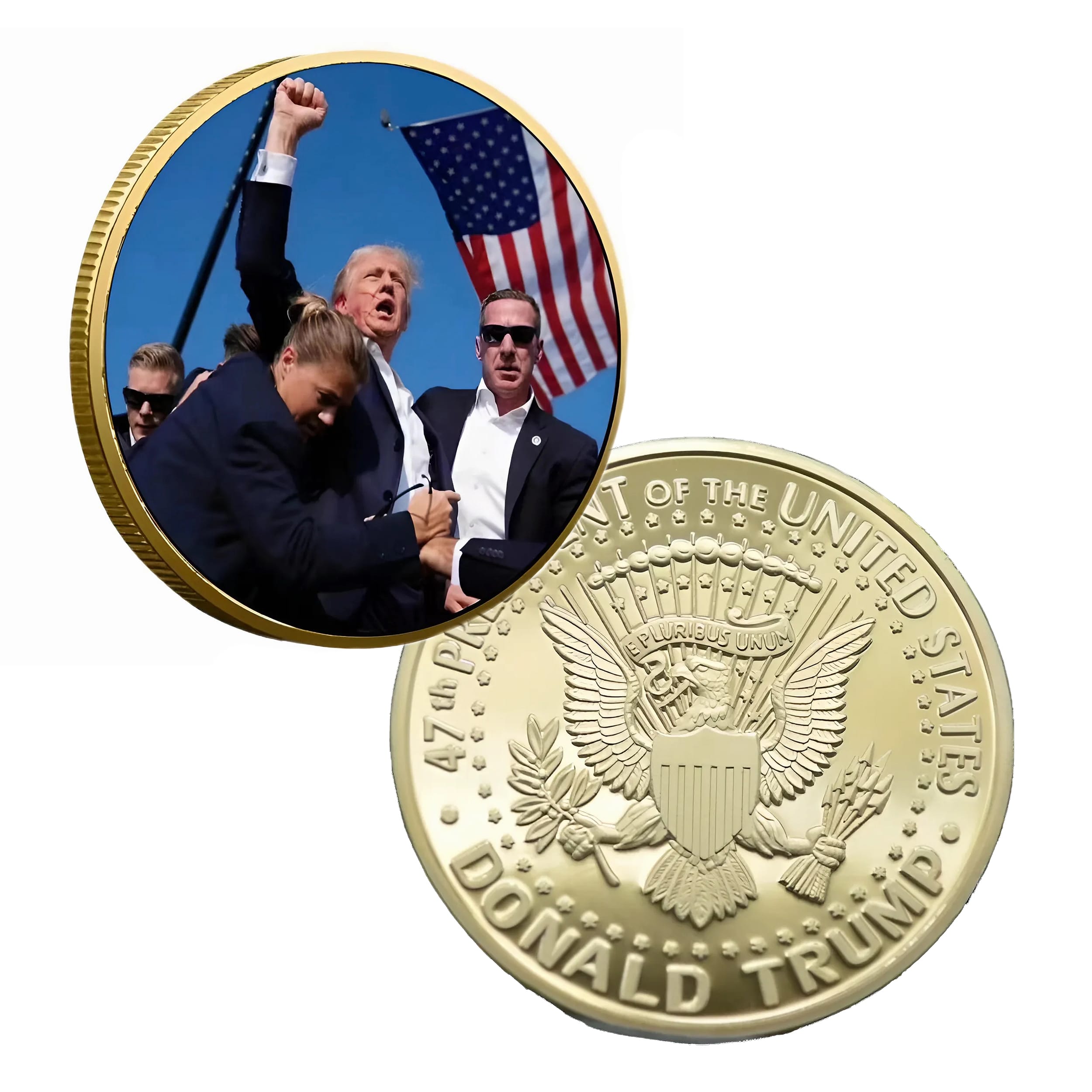 Fight for Freedom 47th President Donald Trump Rally Commemorative Gold Plated Coin All Products Fight for Freedom 47th President Donald Trump Rally Commemorative Gold Plated Coin All Products 4