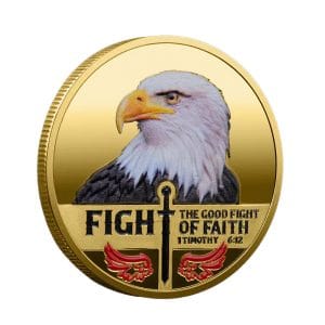 Fight the Good Fight of Faith 1 Timothy 6:12 Christian Gold Plated Coin Fight the Good Fight of Faith 1 Timothy 6:12 Christian Gold Plated Coin