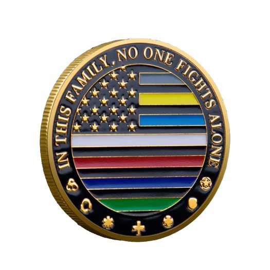 First Responders Military Thin Line Values Challenge Gold Plated Coin All Products 3