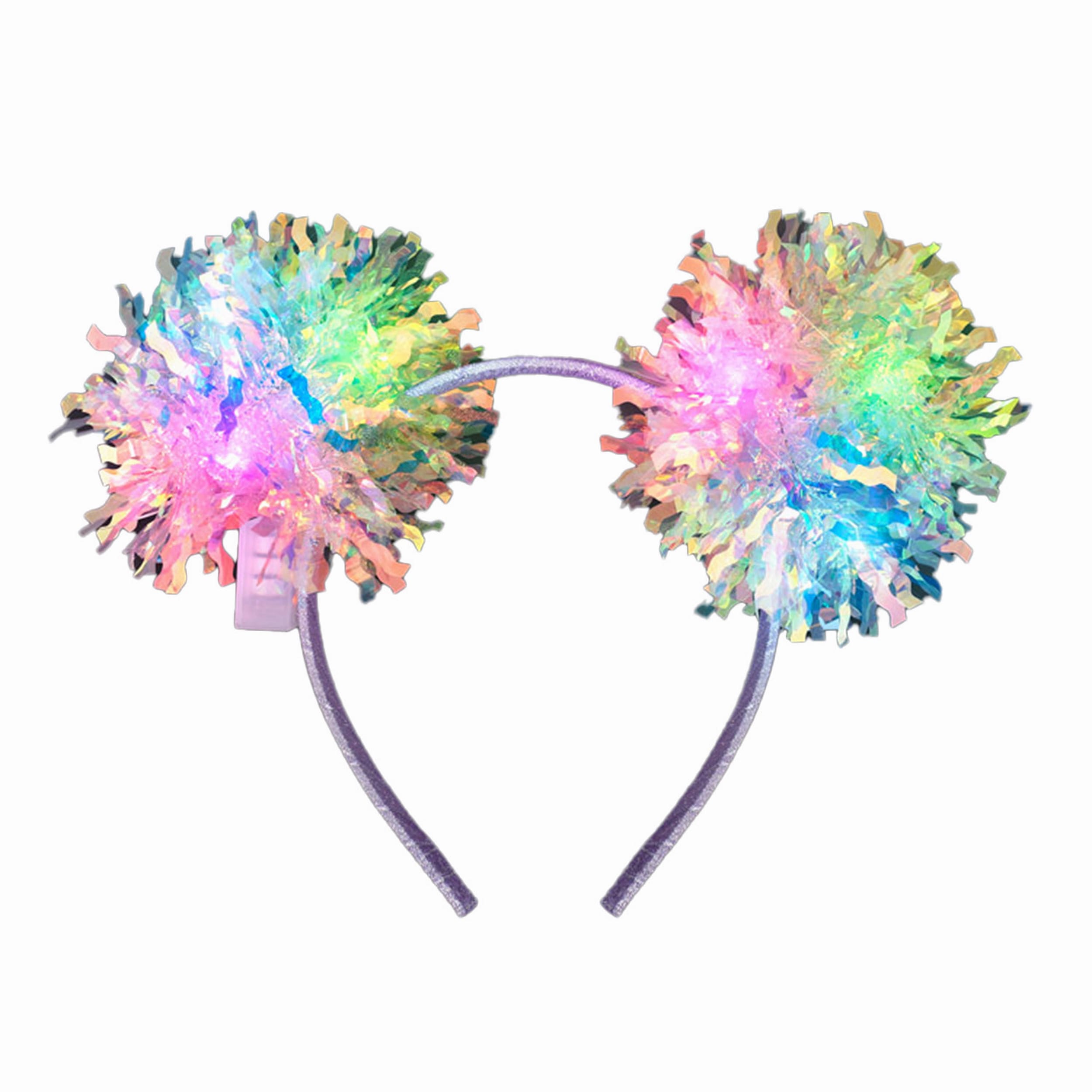 Light Up Crinkle Tinsel Fluffy Pom Pom Headband All Products Light Up Crinkle Tinsel Fluffy Pom Pom Headband All Products 2