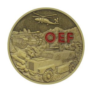 OEF Operation Enduring Freedom Combat Veteran Commemorative Gold Plated Coin OEF Operation Enduring Freedom Combat Veteran Commemorative Gold Plated Coin