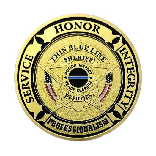 Sheriff Thin Blue Line Law Enforcement Prayer Police Challenge Gold Plated Coin All Products