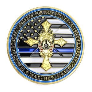 Police Officer Prayer Law Enforcement Thin Blue Line Gold Plated Coin Police Officer Prayer Law Enforcement Thin Blue Line Gold Plated Coin