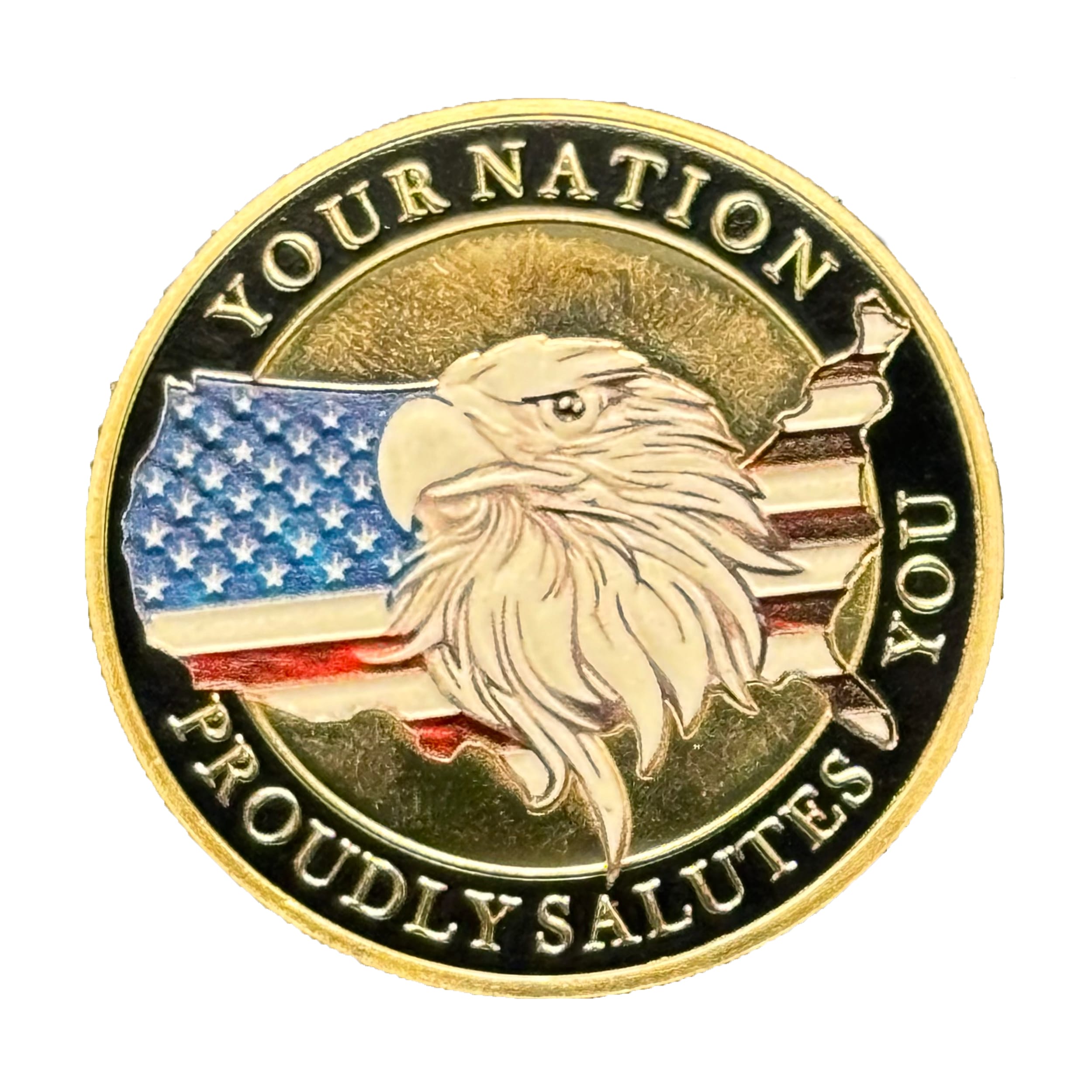 Military Veterans Thank You Commemorative Challenge Gold Coin with Eagle and Flag Design All Products Military Veterans Thank You Commemorative Challenge Gold Coin with Eagle and Flag Design All Products 2