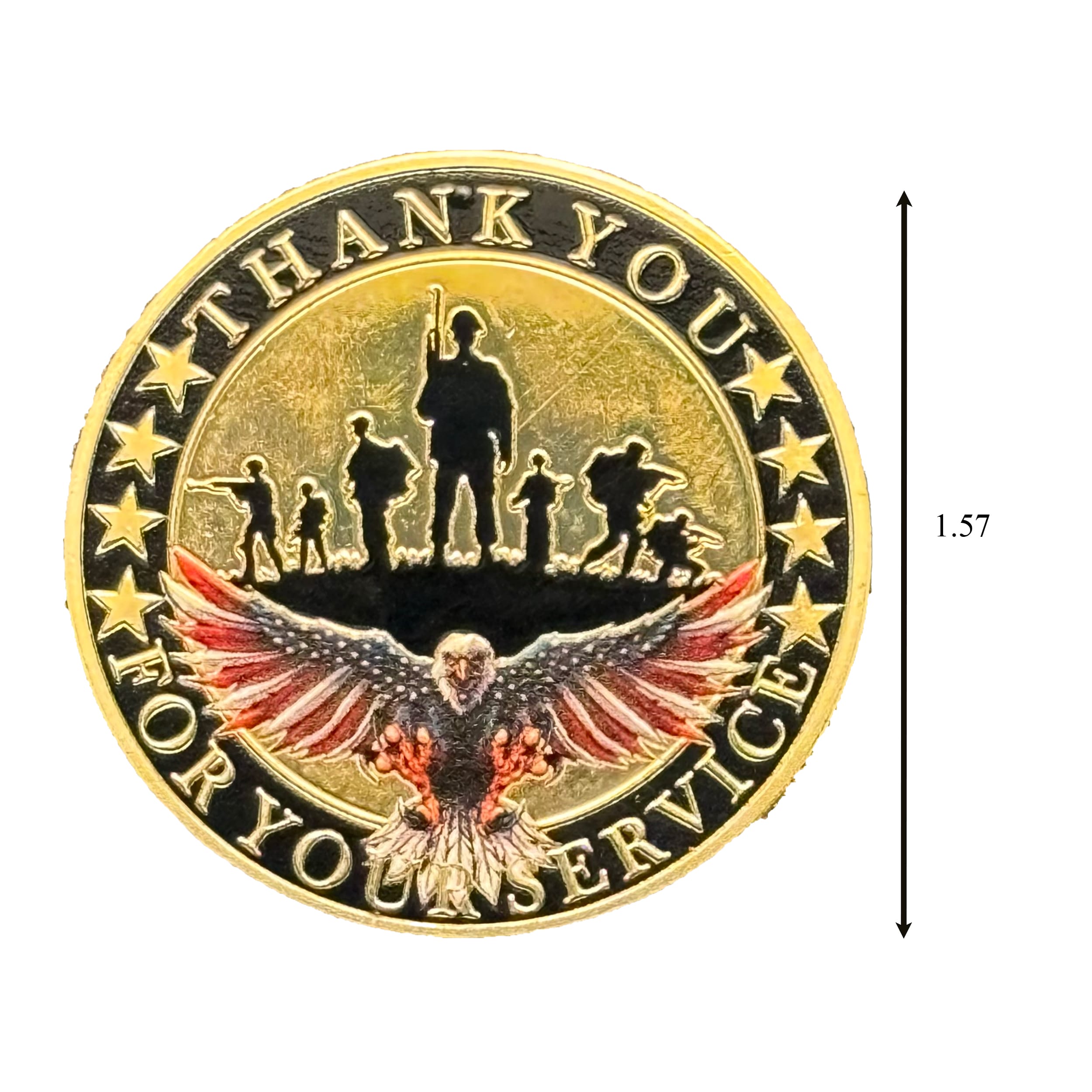 Military Veterans Thank You Commemorative Challenge Gold Coin with Eagle and Flag Design All Products Military Veterans Thank You Commemorative Challenge Gold Coin with Eagle and Flag Design All Products 3