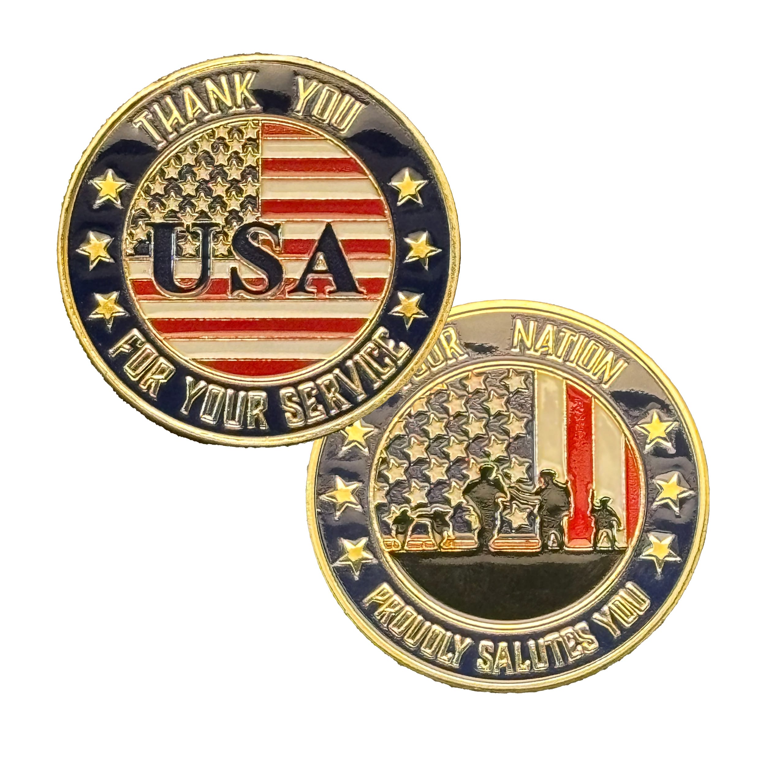 Patriotic USA Flag Thank You for Your Service Commemorative Gold Plated Coin All Products Patriotic USA Flag Thank You for Your Service Commemorative Gold Plated Coin All Products 4