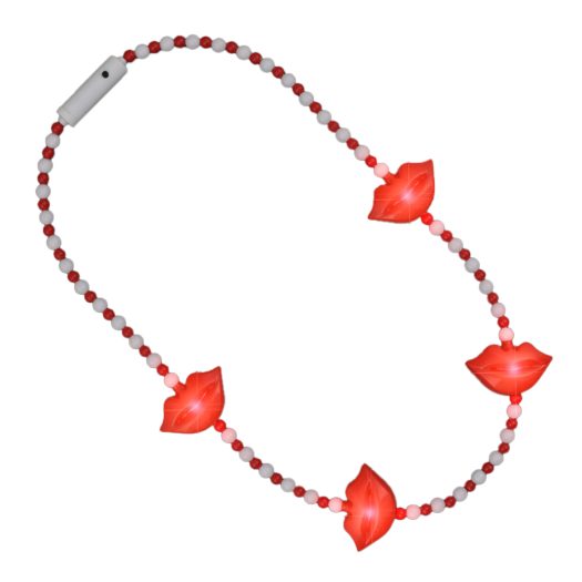 Kissy Red Lips Light Up Beaded Necklace All Products