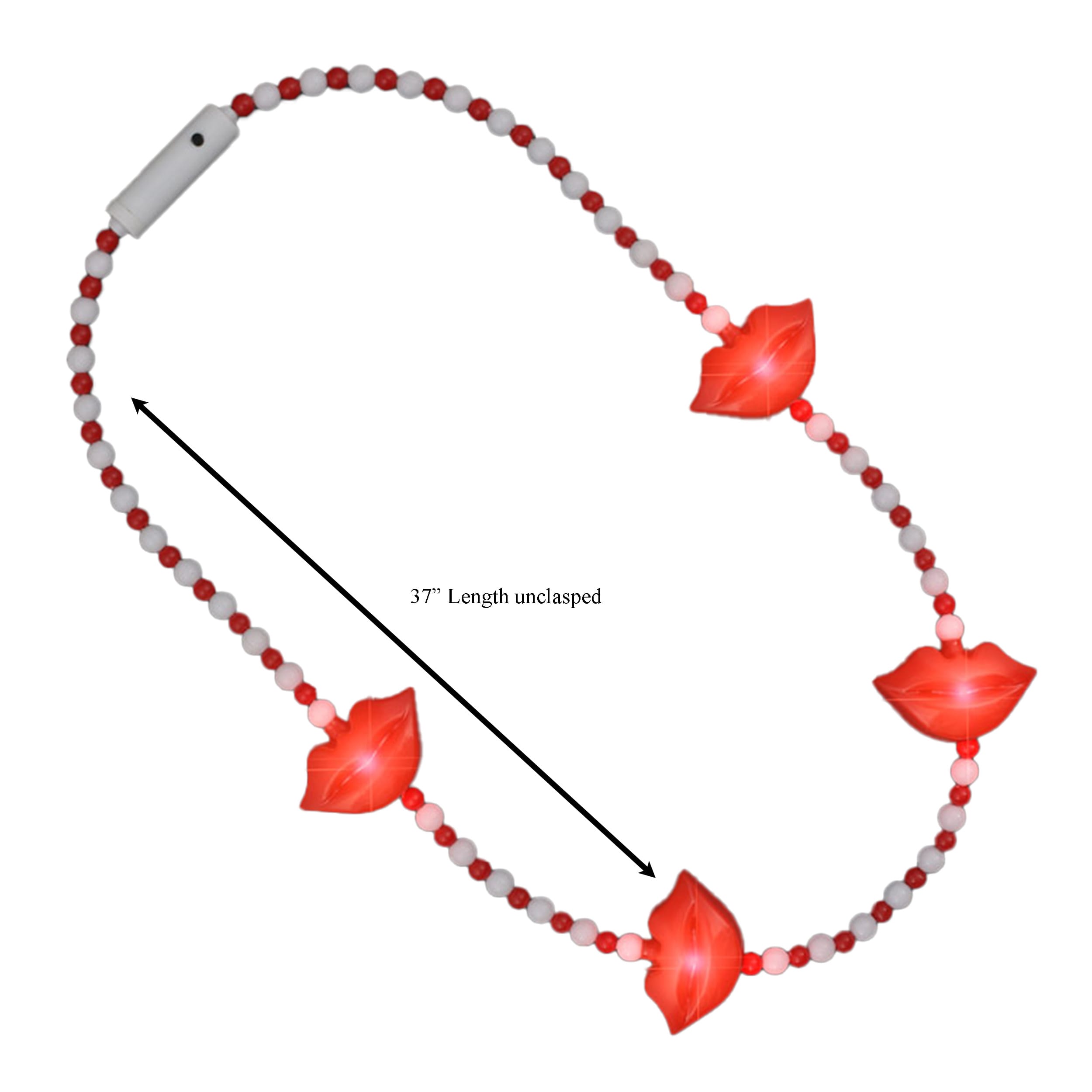 Kissy Red Lips Light Up Beaded Necklace All Products Kissy Red Lips Light Up Beaded Necklace All Products 3