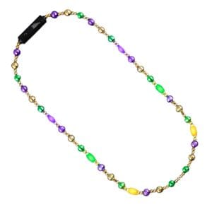 Disco Glam Edition Metallic Mardi Gras Beads Necklace with 6 LED Lights Disco Glam Edition Metallic Mardi Gras Beads Necklace with 6 LED Lights