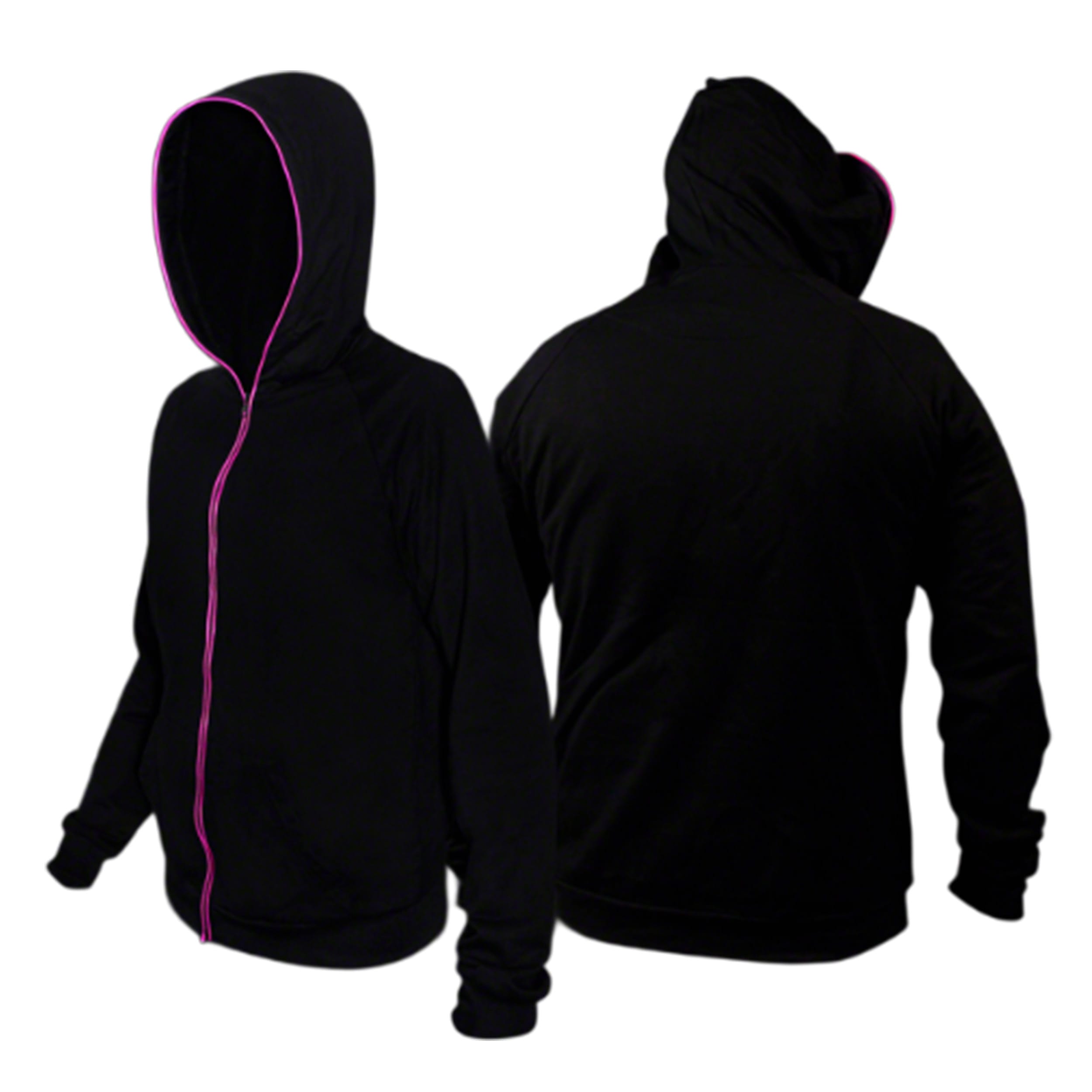 Electro Luminescent Zip Up Hoodie Pink Medium All Products Electro Luminescent Zip Up Hoodie Pink Medium All Products 2