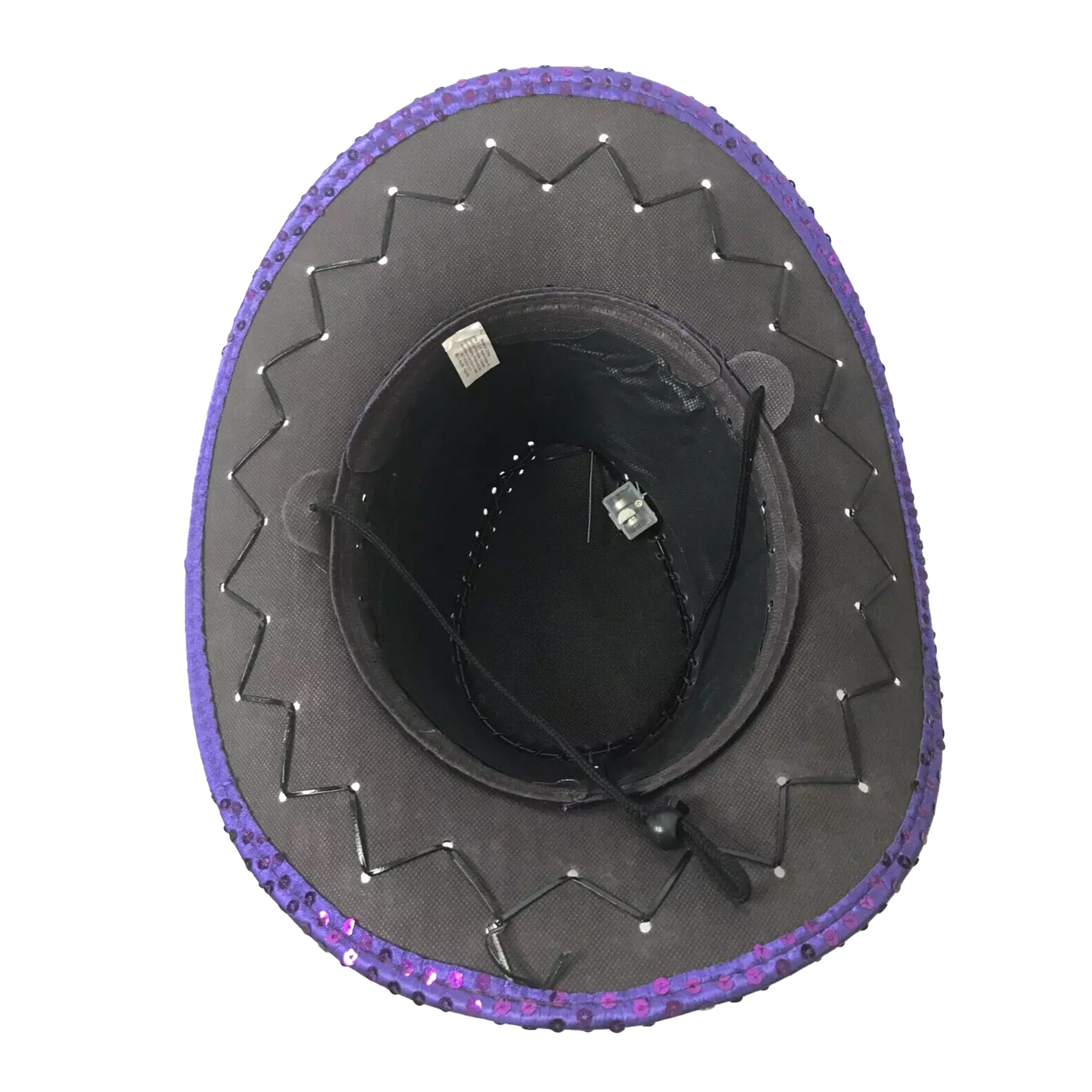 Pack of 6 LED Western Sequin Cowboy Hat with Fancy Stitching Purple All Products Pack of 6 LED Western Sequin Cowboy Hat with Fancy Stitching Purple All Products 4