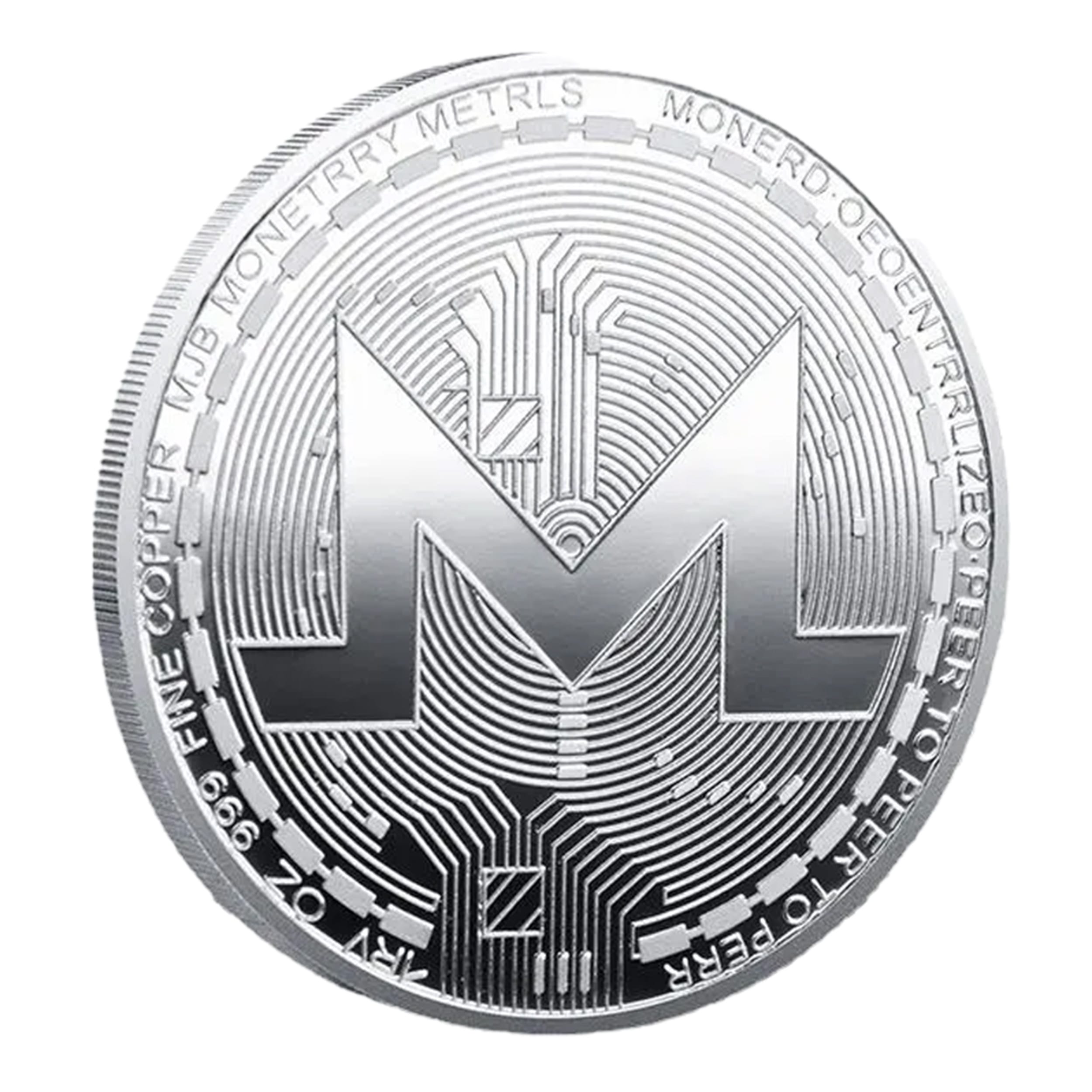 Monero Blockchain Crypto Silver Plated Coin All Products Monero Blockchain Crypto Silver Plated Coin All Products