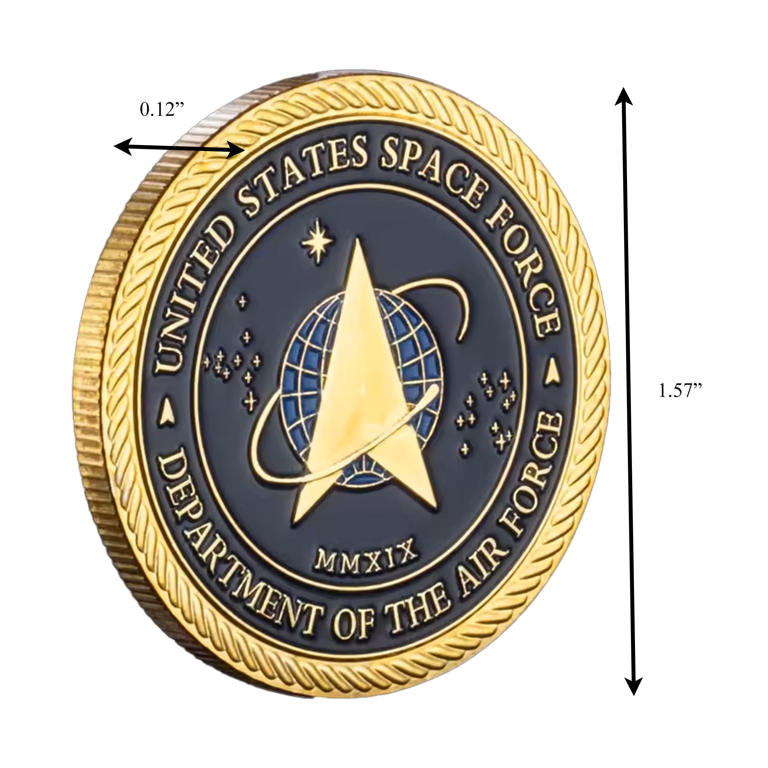 Gold Plated United States Space Force Challenge Coin and Heros Valor Prayer for Courage Souvenirs Air Force Gold Plated United States Space Force Challenge Coin and Heros Valor Prayer for Courage Souvenirs Air Force 3