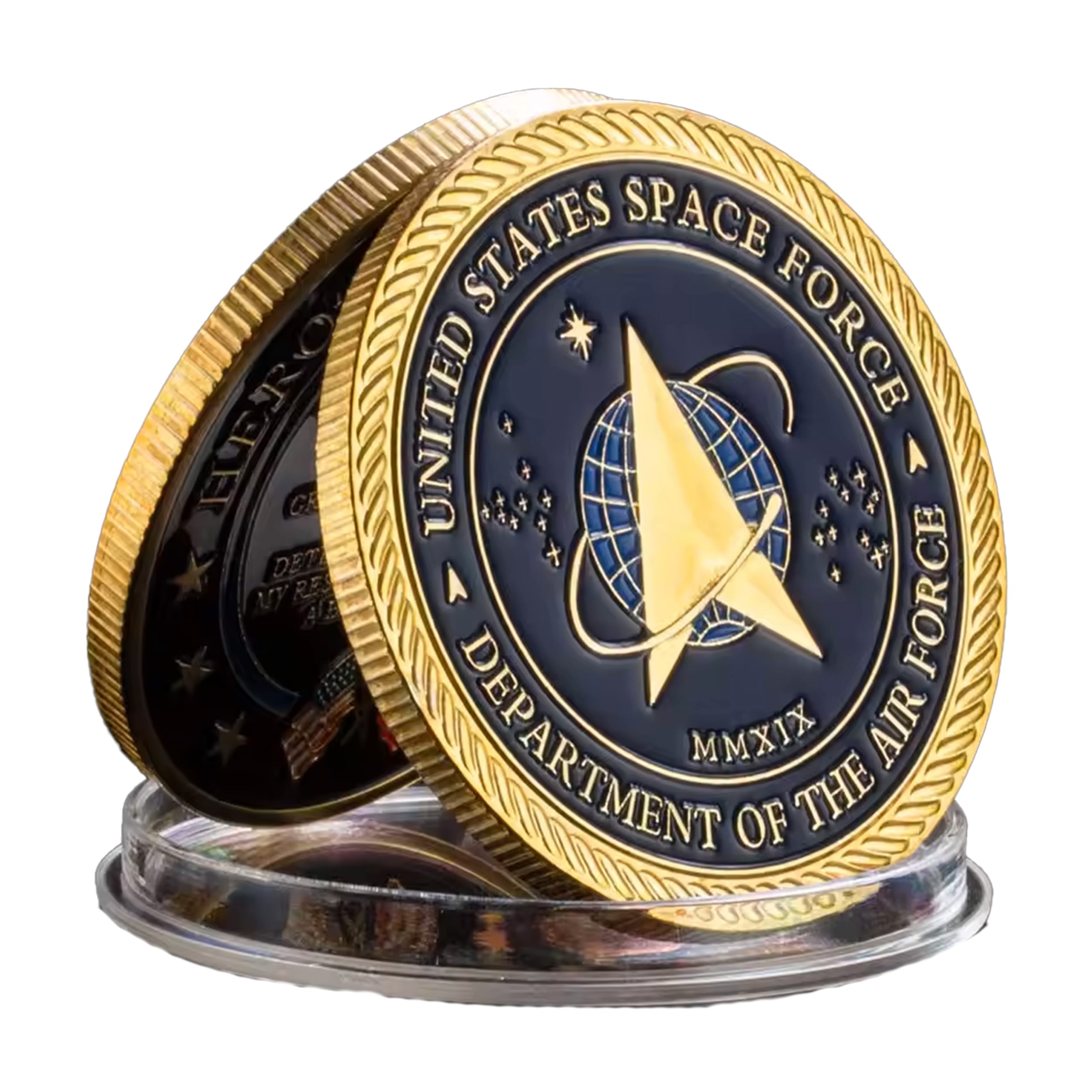 Gold Plated United States Space Force Challenge Coin and Heros Valor Prayer for Courage Souvenirs Air Force Gold Plated United States Space Force Challenge Coin and Heros Valor Prayer for Courage Souvenirs Air Force 5