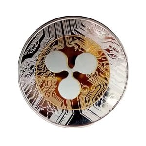 XRP Ripple Blockchain Crypto Gold on Silver Plated Coin XRP Ripple Blockchain Crypto Gold on Silver Plated Coin