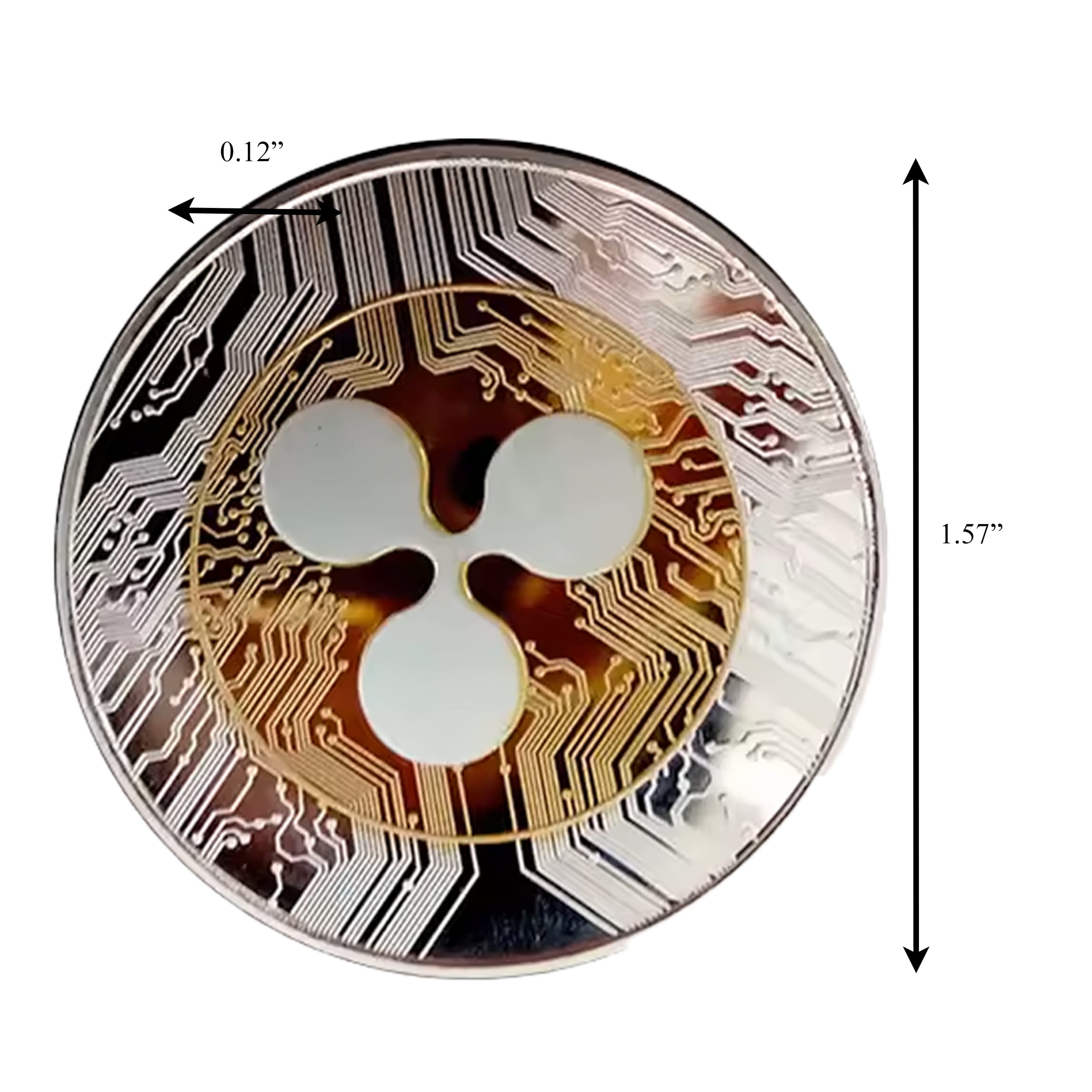 XRP Ripple Blockchain Crypto Gold on Silver Plated Coin All Products XRP Ripple Blockchain Crypto Gold on Silver Plated Coin All Products 2
