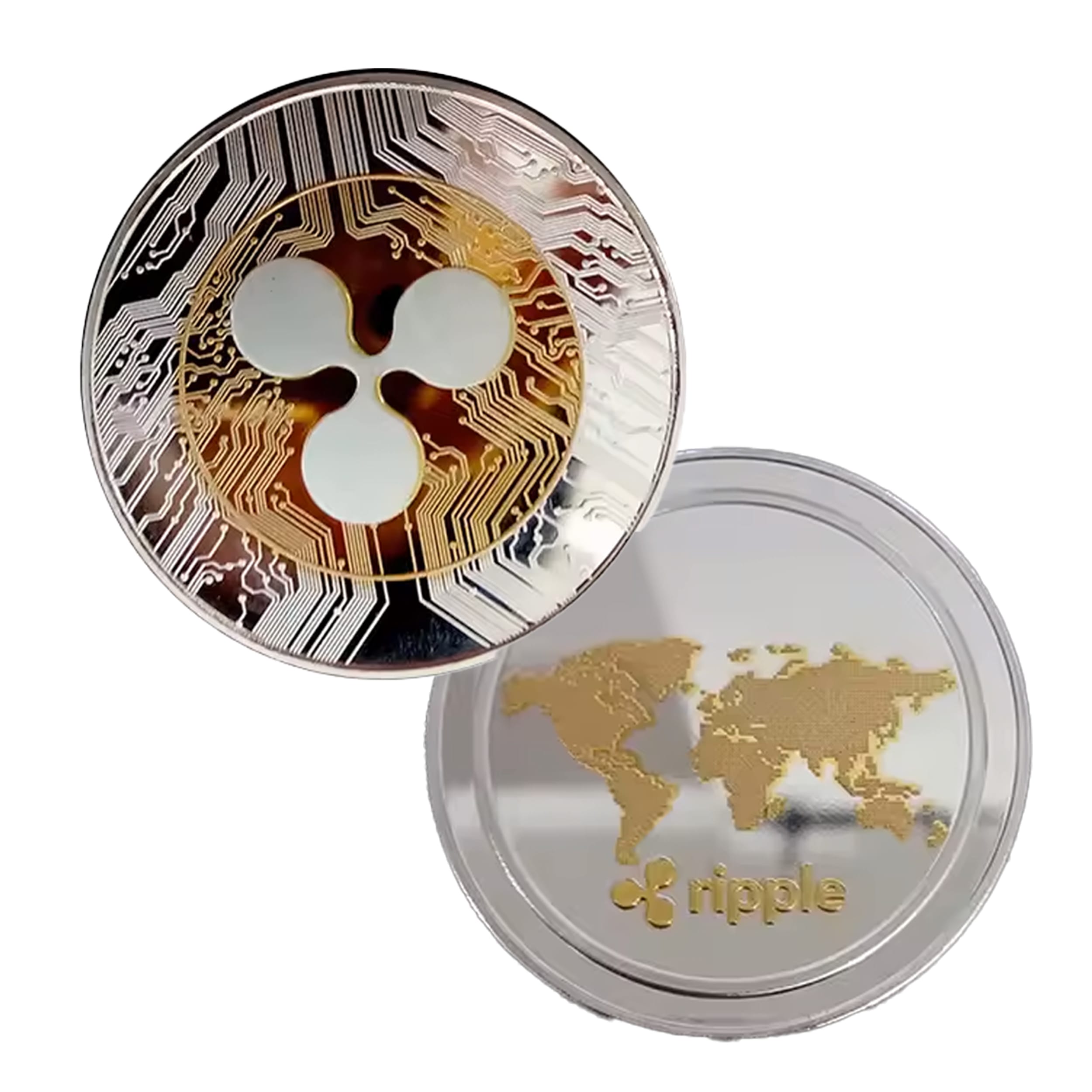 XRP Ripple Blockchain Crypto Gold on Silver Plated Coin All Products XRP Ripple Blockchain Crypto Gold on Silver Plated Coin All Products 4