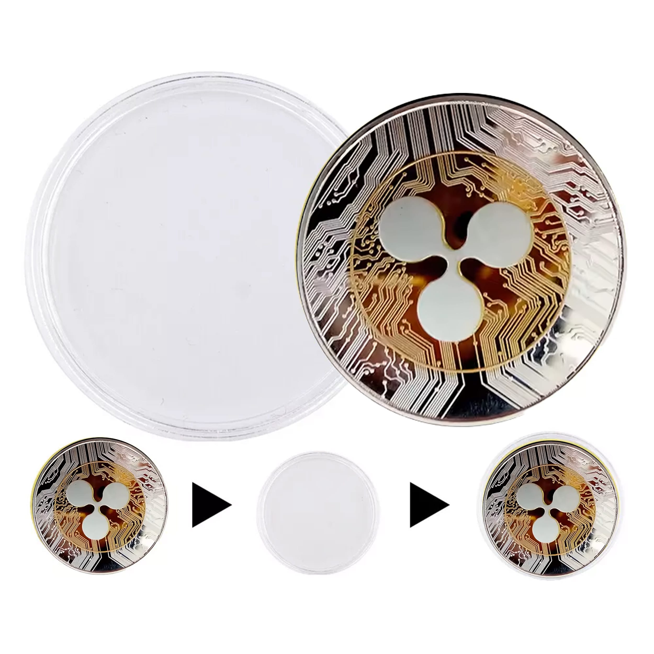 XRP Ripple Blockchain Crypto Gold on Silver Plated Coin All Products XRP Ripple Blockchain Crypto Gold on Silver Plated Coin All Products 5