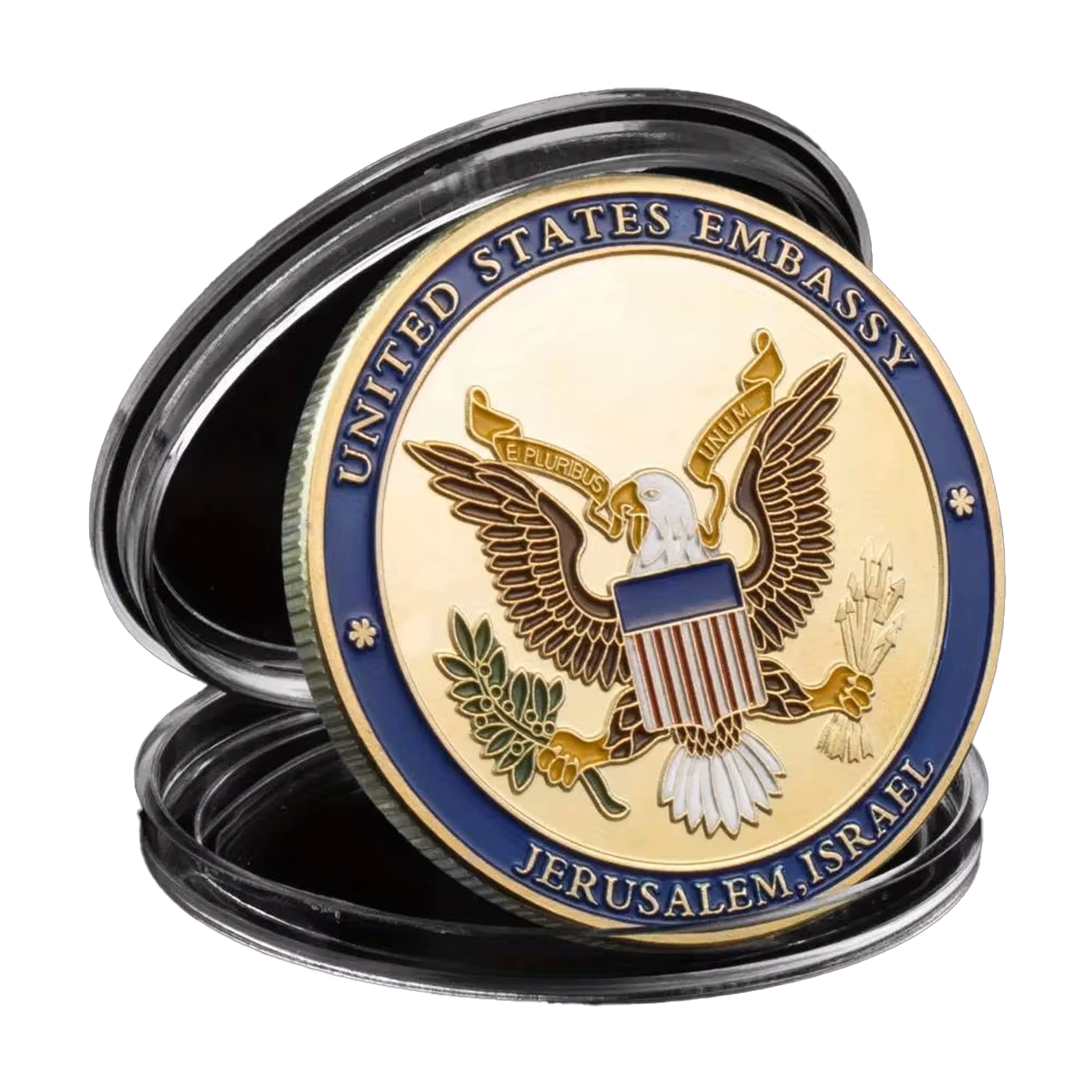 Jerusalem US Embassy Donald Trump Souvenir Commemorative Gold Plated Coin All Products Jerusalem US Embassy Donald Trump Souvenir Commemorative Gold Plated Coin All Products 4