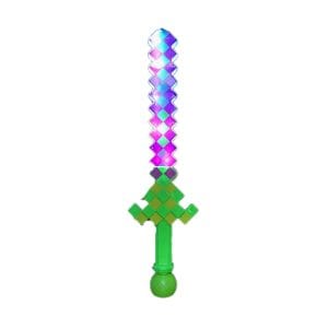 Light Up Mardi Gras Pixelated Bubble Sword with Sound
