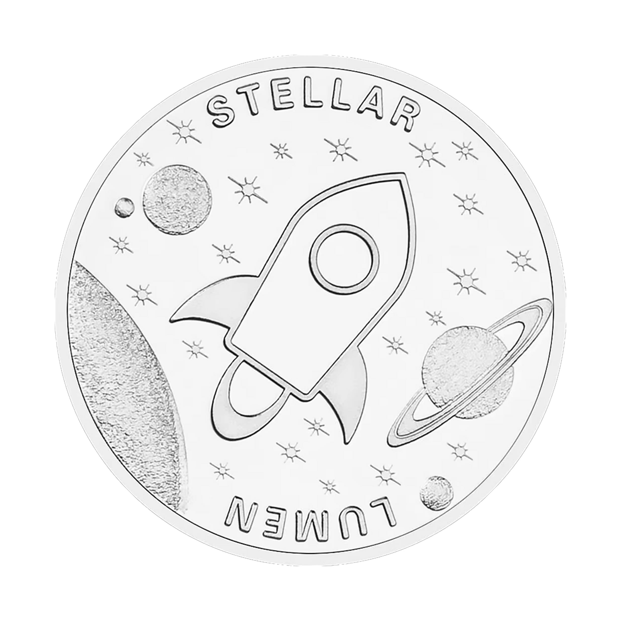XLM Stellar Lumen Blockchain Crypto Silver Plated Souvenir Coin All Products XLM Stellar Lumen Blockchain Crypto Silver Plated Souvenir Coin All Products