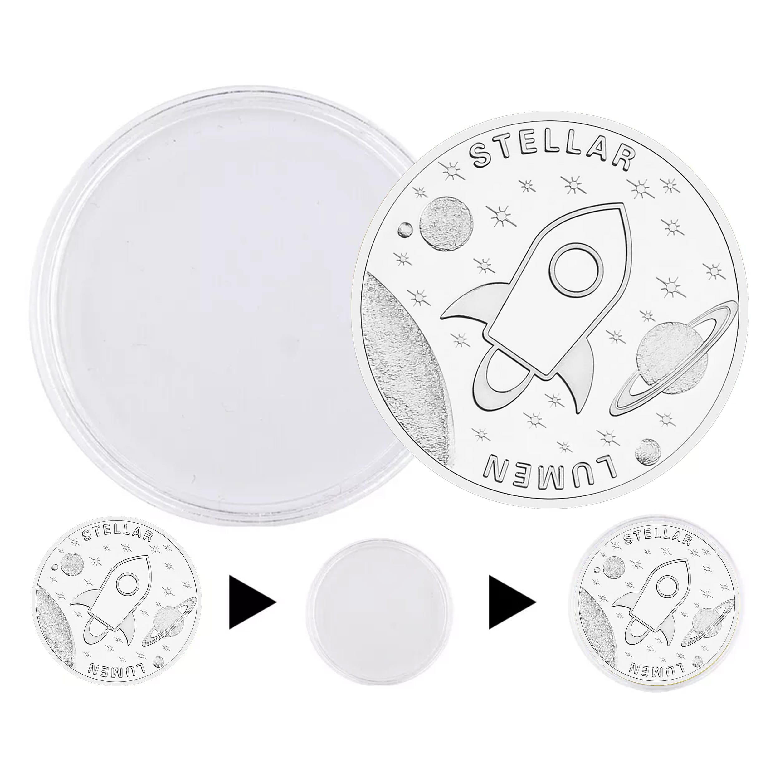 XLM Stellar Lumen Blockchain Crypto Silver Plated Souvenir Coin All Products XLM Stellar Lumen Blockchain Crypto Silver Plated Souvenir Coin All Products 7