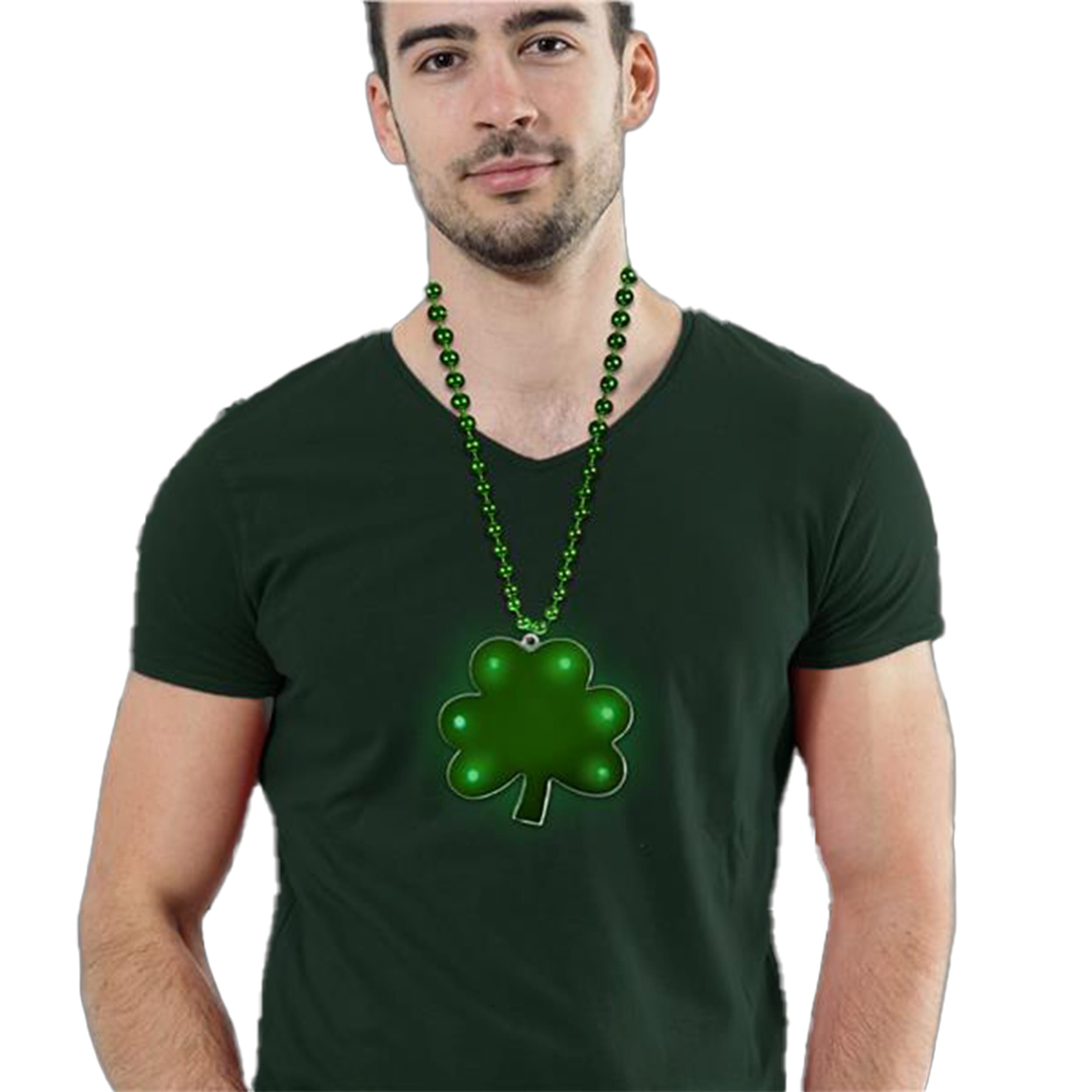 Pack of 18 Irish Pride Light Up Shamrock Medallion Beaded Necklaces All Products Pack of 18 Irish Pride Light Up Shamrock Medallion Beaded Necklaces All Products