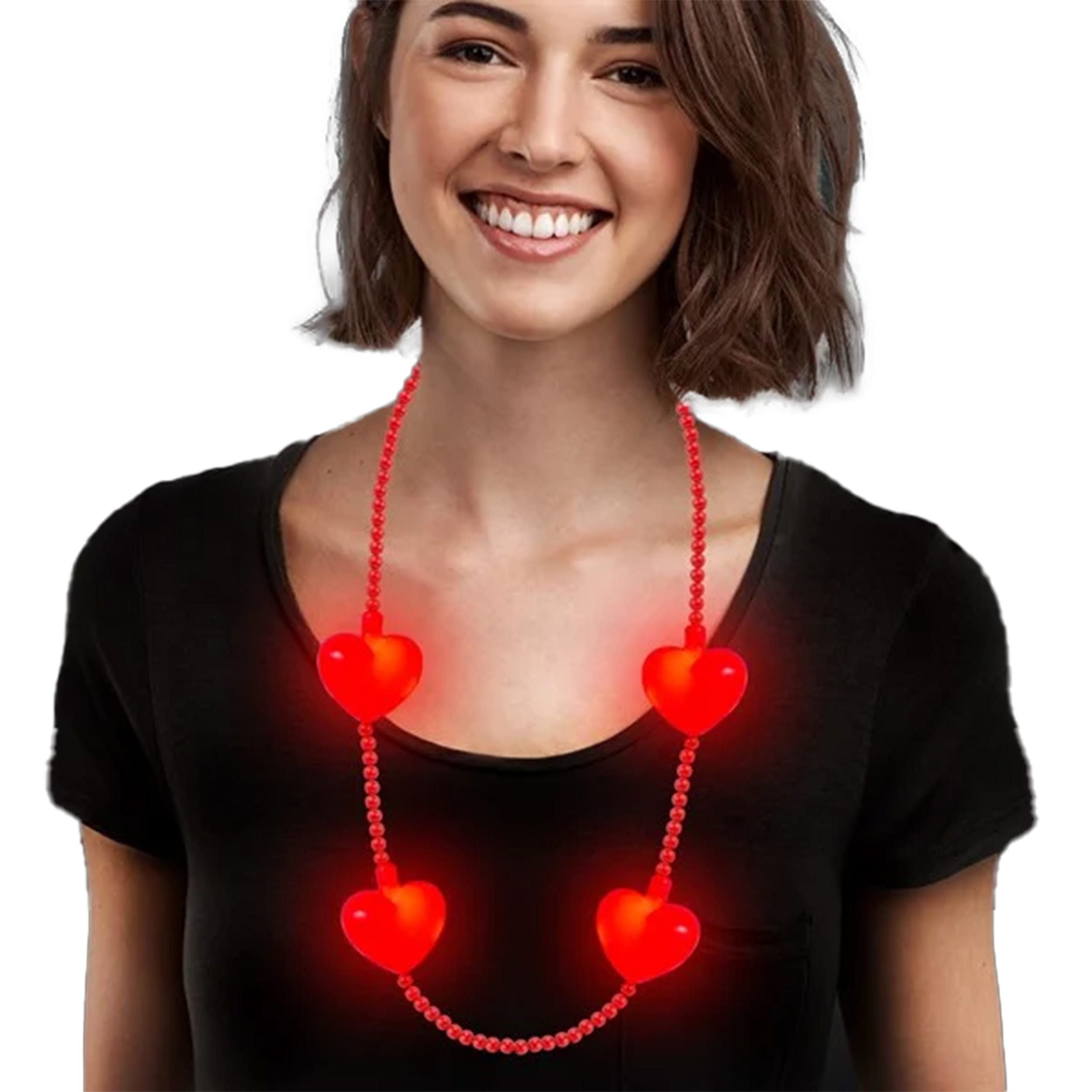 Pack of 24 Light Up 4 Red Charms Beaded Necklace All Products Pack of 24 Light Up 4 Red Charms Beaded Necklace All Products