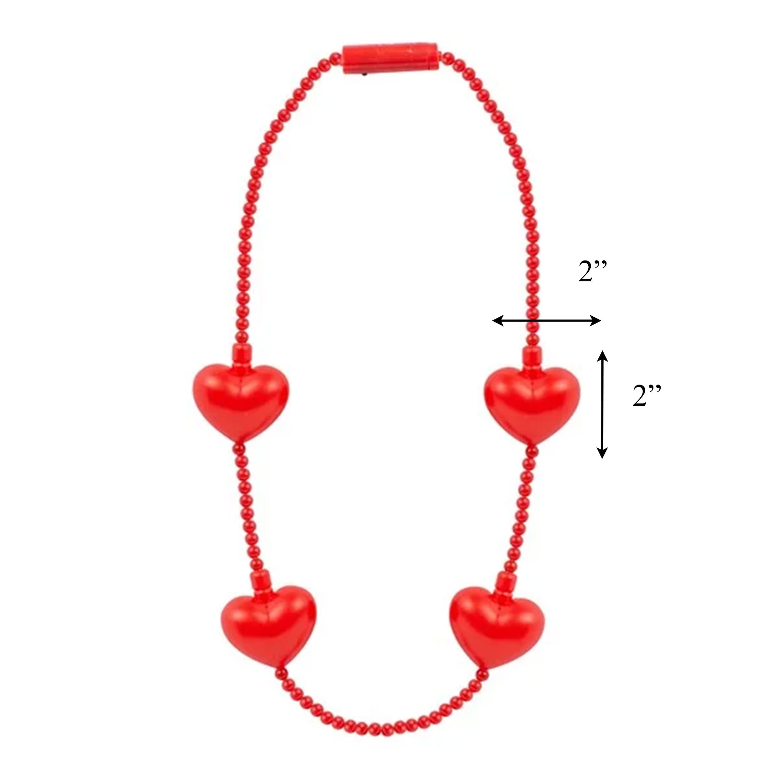 Pack of 24 Light Up 4 Red Charms Beaded Necklace All Products Pack of 24 Light Up 4 Red Charms Beaded Necklace All Products 2