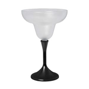 Pack of 18 Frosted Margarita Drinking Glass Black Stem Pack of 18 Frosted Margarita Drinking Glass Black Stem