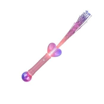 Light Up Fiber Optic Heart Wand with Prism Ball All Products