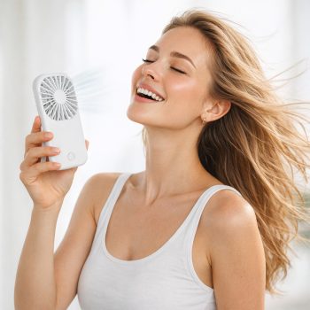 Portable White Handheld Fan with Kickstand All Products Portable White Handheld Fan with Kickstand All Products