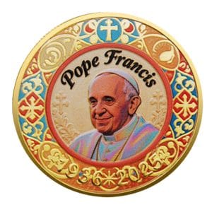 Pope Francis Commemorative Gold Plated Faith Coin Pope Francis Commemorative Gold Plated Faith Coin