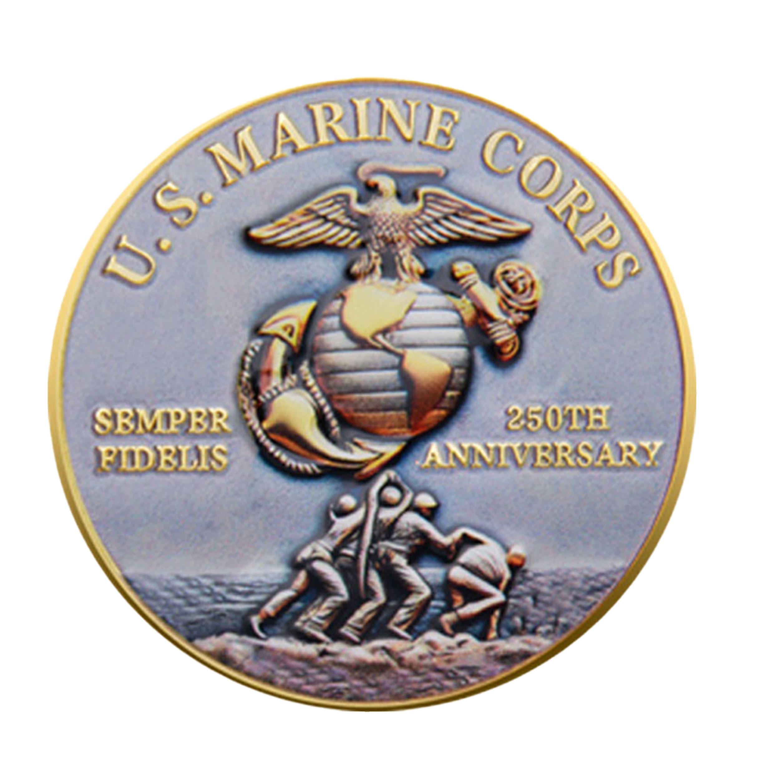 Bulldog Design US Marine Corps 250th Anniversary Challenge Gold Plated Coin 4th of July Bulldog Design US Marine Corps 250th Anniversary Challenge Gold Plated Coin 4th of July 3