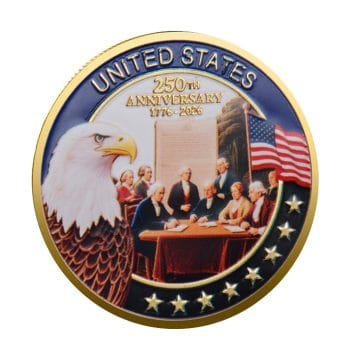 Founders Edition 250th Anniversary of the United States Commemorative Gold Plated Coin 4th of July Founders Edition 250th Anniversary of the United States Commemorative Gold Plated Coin 4th of July